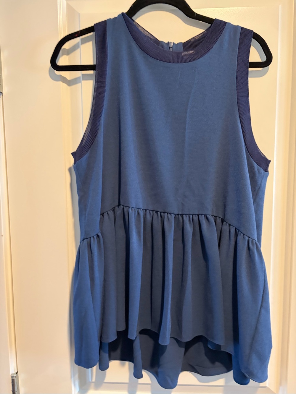 Tibi Blue Sleeveless Peplum Women’s Top